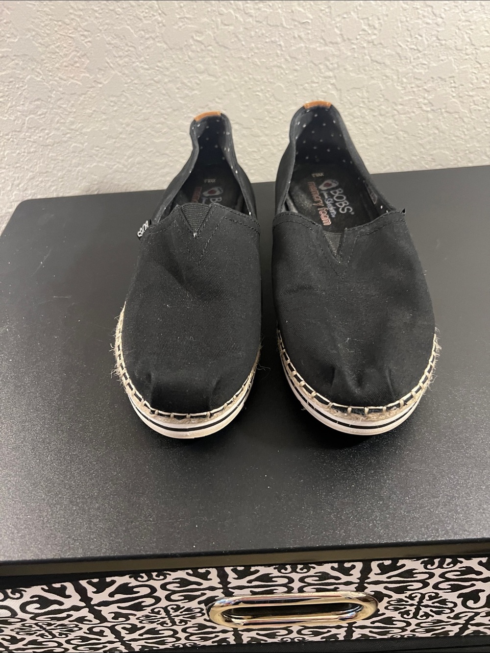 Skechers Kids Black Canvas Slip-On Moccasins